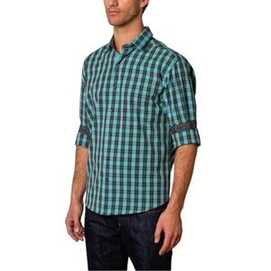 GIORGIO BELLINI WARWICK BUTTON-UP TURQUOISE PLAID Men’s Shirt
